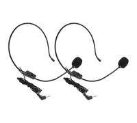 POPETPOP Wired Headset Microphone with Adjustable Arm 2pcs for Voice Amplifier and Speaker Ultra-lightweight Plastic Design with Noise Reduction, for Hosting and Interviewing