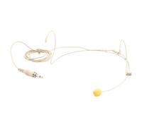 POPETPOP Wired over Ear Headset with Omnidirectional Microphone, Beige Single Earset Headworn Mic for Lectures, Meetings, and Singing, Wired Earbuds with Hidden Headphone Mic for Hosts