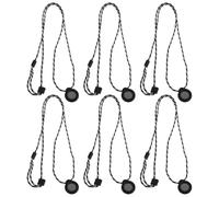 POPETPOP Wireless mic accessory lanyard, magnetic anti-lost lanyard, 6pcs button style lav mic holder, adjustable length, black nylon and metal, hands free for presentations and streaming