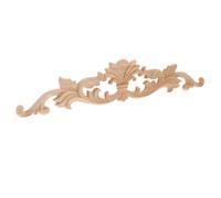 POPETPOP Wood Carving Applique Unpainted Overlay for Furniture Doors Natural Material with Fine Polishing 36X7Cm European Style Decorative Corner for Bedroom and Living Room