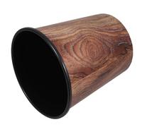 POPETPOP Wood Grain Trash Can 7 Liters Capacity Waste Basket for Bathroom Kitchen Living Area Sturdy Plastic Container for Efficient Waste Management