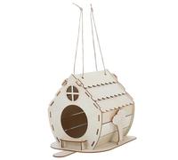 POPETPOP Wooden Bird House for Garden Hanging Bird Nest Outdoor Decorative Small Birds Nesting Box Wood Nesting Box for outside