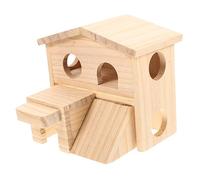 POPETPOP Wooden Chinchilla Cage Castle Multi-Layer Small PET Hut Hamster Accessories Rat Room for Hamsters Includes Play Platform