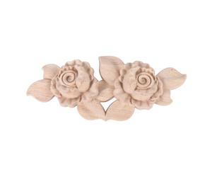 POPETPOP Wooden Chips Rose Carving Chips Creative Khaki Flower Shaped Lightweight Safe to Use Decorative Wooden Pieces for Home and Birthday Crafts