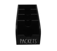 POPETPOP Wooden Condiment Organizer and Tea Bag Storage Box with Easy Access Design, Versatile Storage Solution for Kitchen and Cabinet, Stylish Black Snack Organizer Tray