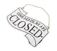 POPETPOP Wooden Double-sided Door Hanging Sign Open and Close for Shop Cafe Restaurant Home Decor White Vintage Style