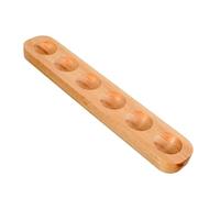 POPETPOP Wooden Egg Tray Single Row 6-hole Kitchen Egg Storage Plate Solid Wood Suitable for Refrigerator and Tabletop Use