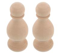 POPETPOP Wooden Finials Precision-Carved Surface Details 2pcs Classic Roman Column Shape Unfinished Wood Material for Bed Posts and Fence for Garden Walkways and Stairs Decoration