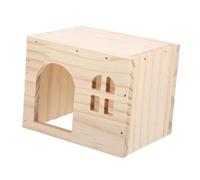 POPETPOP Wooden Hamster Cabin Hideout House Tunnel Accessories for Guinea Pig Boredom Breaker