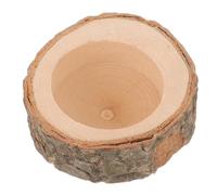 POPETPOP Wooden Hamster Food Bowl Large Size Solid Wood Nut Dish for Guinea Pig Chinchilla Squirrel Small Animal Feeder Pet Cage Accessory