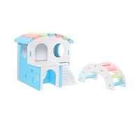 POPETPOP Wooden Hamster Hideout Guinea Pig Hideout Small Animal Hammock Hanging