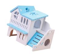 POPETPOP Wooden Hamster Hideout Villa Cage for Small Pets with Beautiful Cabin Design, Supports Healthy Growth and Provides Fun, for Hamsters and Rats with DIY Painting and Decorative