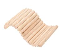 POPETPOP Wooden Hamster Ladder Toy for Small Pets, Safe and Multi-functional Climbing Ladder with Brown Wood Material, for Hamster Cage to Develop Balance and Coordination