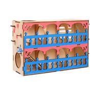 POPETPOP Wooden Hamster Maze Toy Small Pet Tunnel and Training House for Hamsters Mice Dwarf Pets 8.07 X 5.12 X 2.68 Inches