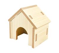 POPETPOP Wooden Hamster Nest Indoor Small Hideout House for Hamsters and Chinchillas, Safe for Pets, DIY Paintable Wood Pet House Suitable for Indoor Sleeping and Hiding