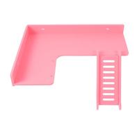 POPETPOP Wooden Hamster Platform L-shaped Cage Standing Platform for Gerbil and Hamster, Pet for Playing and Working, Made of Wood Plastic Composite, Relieves Stress and Prevents Cage