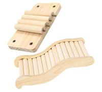 POPETPOP Wooden Hamster Platform, Multifunctional Design Mice and with for Ladder Set Easy to Clean Features, Cage Accessory for Gerbils Small Animal Habitat Play and Rest