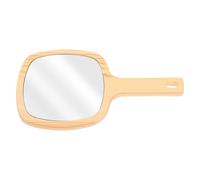 POPETPOP Wooden Handle Handheld Makeup Mirror Small Square Creative Vanity Mirror for Women for Travel and Daily Use