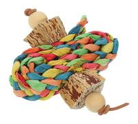 POPETPOP Wooden Hanging Parrot Chewing for Birds and Parakeets, Sturdy Foraging Plaything for Cage Enrichment, Natural Bird Swing Chew for Budgies and Ringneck Parrots