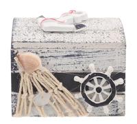 POPETPOP Wooden Jewelry Storage Box Large Capacity Mediterranean Style Decorative Jewelry Organizer for Rings and Amber, for Bedroom Or Shop Display