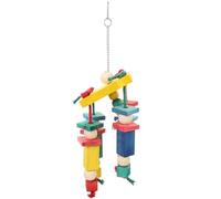 POPETPOP Wooden Parrot Chew for Birds and Parakeets with Bite-resistance and Beak Grinding Features, Hanging Bird Chew Suitable for Cage Play and Interactive Fun