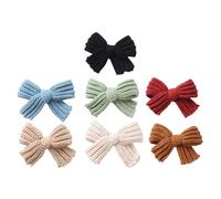 POPETPOP Woolen Yarn Bowknot Hair Clips 7pcs Assorted Colours Random Color for Comfortable to Wear and Gentle on Hair for Birthday Parties and Everyday Use