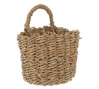 POPETPOP Woven Wall Hanging Basket Small Straw Braid Storage Basket for Home Organization Rustic Rope Craft Decorative Storage Solution for Kitchen Living Room