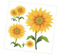 POPETPOP Yellow Sunflower Wall Sticker Decorative PVC Wall Decal Ready to Use Fresh and Vibrant Flower Design for Bedroom Or Living Room Decoration 33x31cm