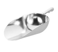 POPETPOP Zinc Alloy Food Scoop for Home Kitchen Use, Silver Finish Fine Polishing and Wear-Resistant Surface, for Nuts and Dried Fruits, Practical Flour Shovel Measuring 31x11.8x6.6cm