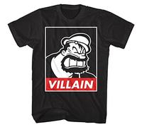 Popeye Brutus The Villain Men's T Shirt Bluto Terrible Bully Vintage Cartoon Bad Black XXL