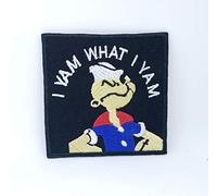 Popeye Cartoon I Yam What I Yam Iron on Sew on Embroidered Patch
