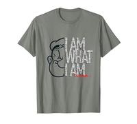 Popeye I AM What I AM Signature Phrase T-Shirt, Men, Olive Heather, X-Large