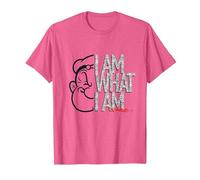 Popeye I AM What I AM Signature Phrase T-Shirt, Men, Pink Heather, 3X-Large
