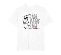 Popeye I AM What I AM Signature Phrase T-Shirt, Men's Big and Tall, White, 5X Tall