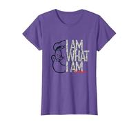 Popeye I AM What I AM Signature Phrase T-Shirt, Women, Purple Heather, 3X-Large