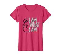 Popeye I AM What I AM Signature Phrase T-Shirt, Women, Red Heather, Medium