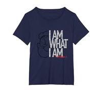 Popeye I AM What I AM Signature Phrase T-Shirt, Women's Plus, Navy Blue, 4X