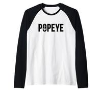 Popeye The Sailor Man Anchor Logo Retro Comic Raglan Baseball Tee