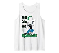 Popeye The Sailor Man Keep Calm & Eat Spinach Retro Comic Tank Top