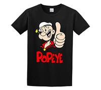 Popeye The Sailor Man Logo Tee Mens T Shirt Black L