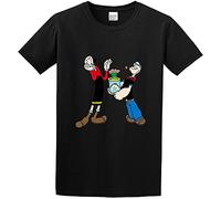 Popeye The Sailor Man Popeye E Olivia Palito Men Cotton T Shirt Black 3XL