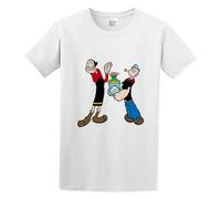 Popeye The Sailor Man Popeye E Olivia Palito T-Shirt Graphic Unisex Tee Shirt White XL