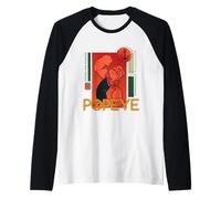 Popeye The Sailor Man Strong and Fearless Retro Comic Raglan Baseball Tee