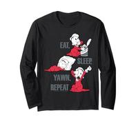 Popeye The Sailor Man Swee'Pea Eat Sleep Yawn Repeat Long Sleeve T-Shirt