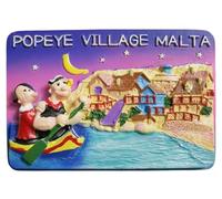 Popeye Village Malta Travel Souvenir 3D Fridge Magnet City Attractions Refrigerator Decorative Magnet Three Dimensional Home Kitchen Decoration