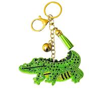 Popfizzy Bling Alligator Keychain for Women, Rhinestone Green Alligator Backpack Keychain for Girls, Cute Alligator Gifts