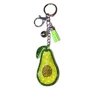 Popfizzy Bling Keychain Accessories for Women, Car Keys Keychain Charms, Purse Charm for Handbags, Cute Key Chains for Girls, Avocado (Silver), One Size