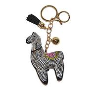 Popfizzy Bling Keychain, Rhinestone Purse Charm, Backpack Key Chain, Crystal Bag Charms, Key Fob, Llama (Gold), One Size