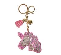 Popfizzy Bling Keychain, Rhinestone Purse Charm, Backpack Key Chain, Crystal Bag Charms, Key Fob, Pink Unicorn (Gold), One Size