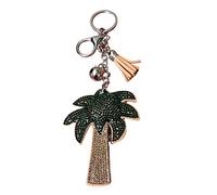 Popfizzy Bling Keychains for Women and Girls, Rhinestone Purse Charms for Handbags, Cute Bag Charms, Thank You Gift for Women, Palm Tree (Silver), One Size